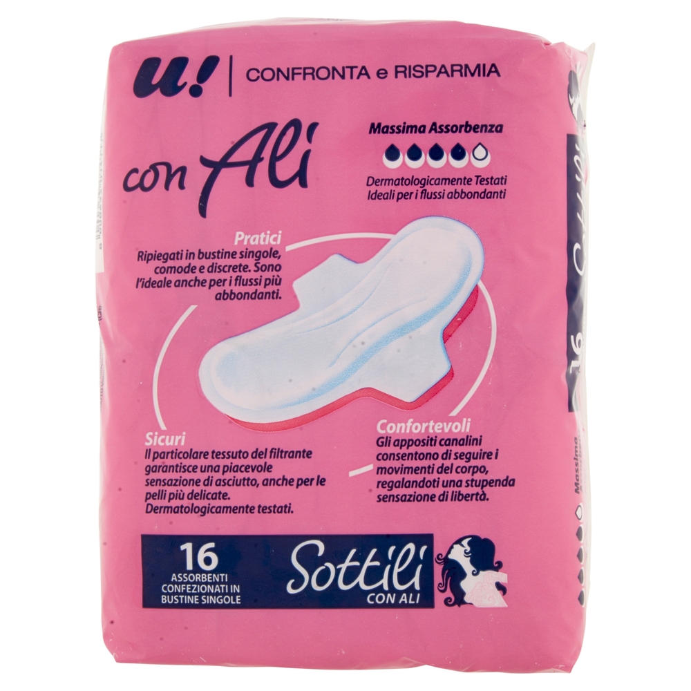 16 Assorbenti Sottili con Ali U! Confronta e Risparmia